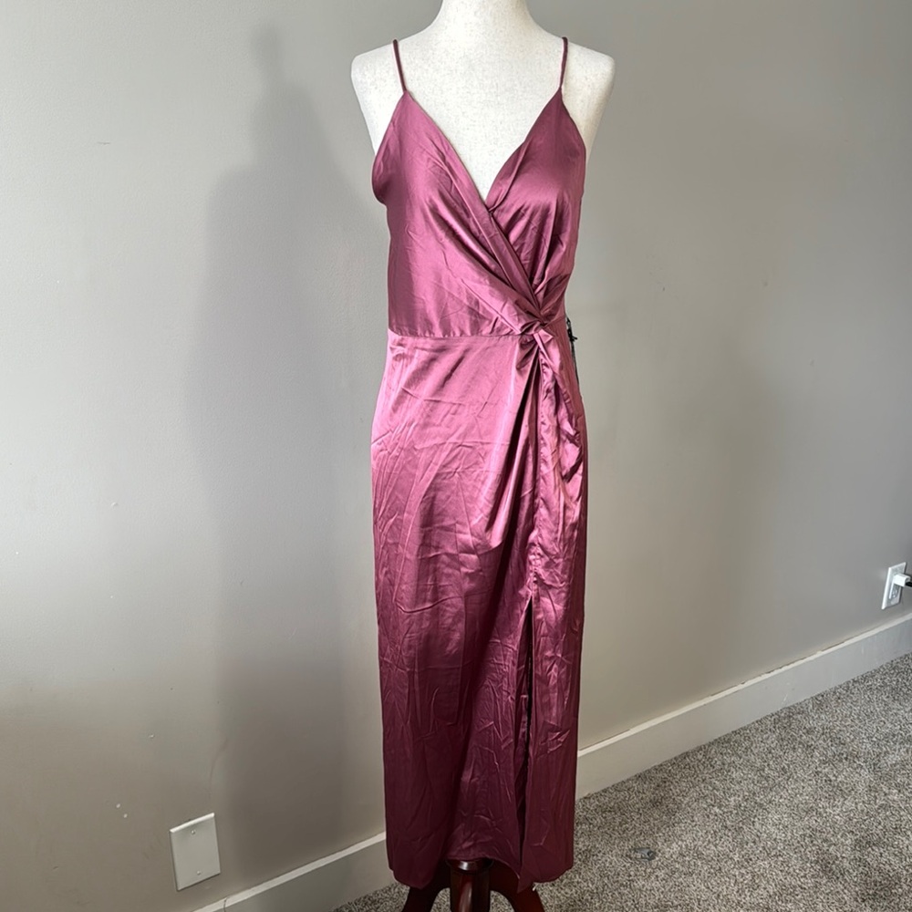 ASTR Pink Maxi Slip Dress Spaghetti Strap V-Neck